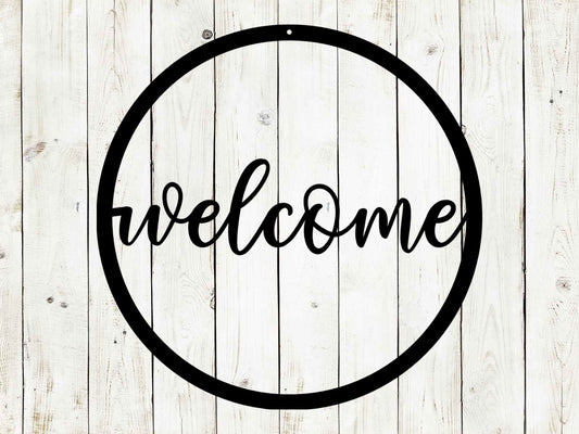 Welcome Circle Metal Sign, Metal Wall Art, Metal Signs, Home Decor, Welcome Sign, Gift Ideas, Farmhouse Decor
