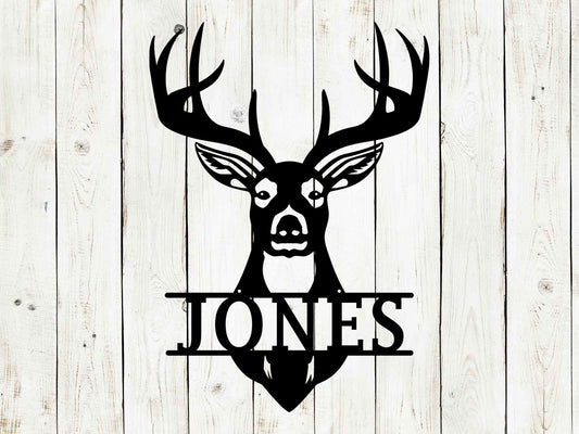 Deer Head Monogram Metal Sign, Hunting Sign, Kids Room Decor, Home Decor, Deer, Hunting, Metal Sign, Father’s day, Hunter wall decor