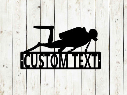 Scuba Diver Custom Name Metal Sign, SCUBA, Dive Sign, Scuba Diver, Fathers Day, Mothers Day, Dad, Birthday, Custom Metal, Beach, Ocean