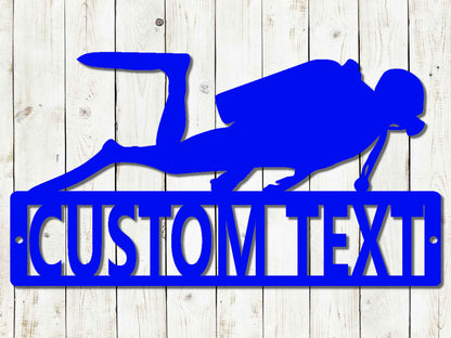 Scuba Diver Custom Name Metal Sign, SCUBA, Dive Sign, Scuba Diver, Fathers Day, Mothers Day, Dad, Birthday, Custom Metal, Beach, Ocean