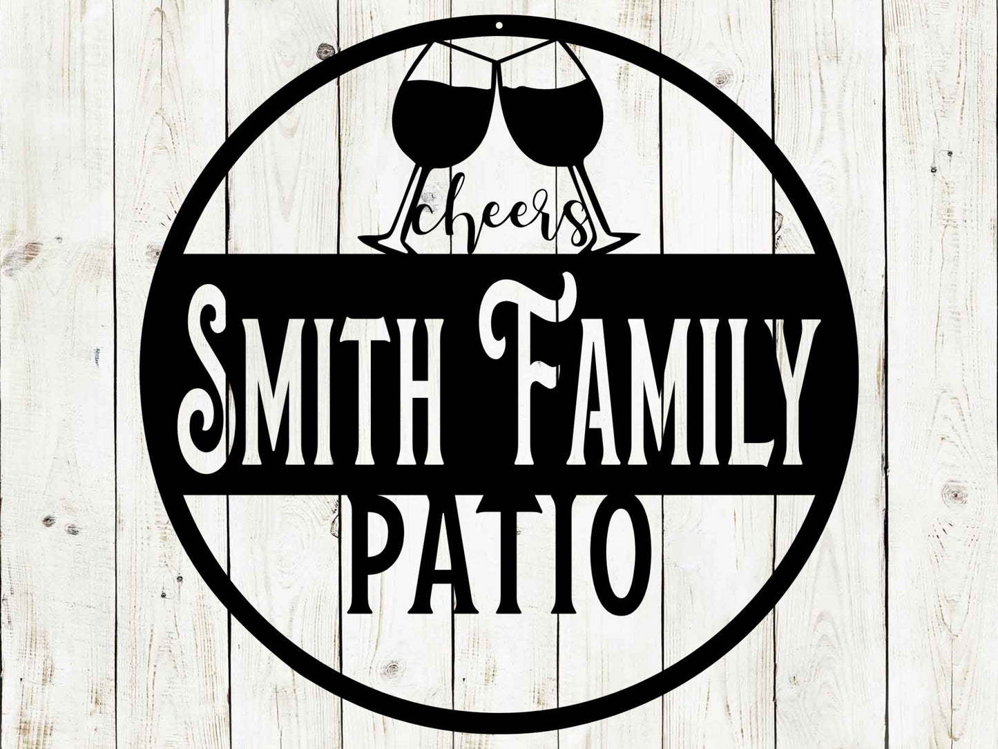 Patio Monogram Metal Sign, Outdoor patio, Patio decor, Porch Sign, Metal Wine Sign, Fathers Day, Mothers Day, Wedding Gift, Wall decor