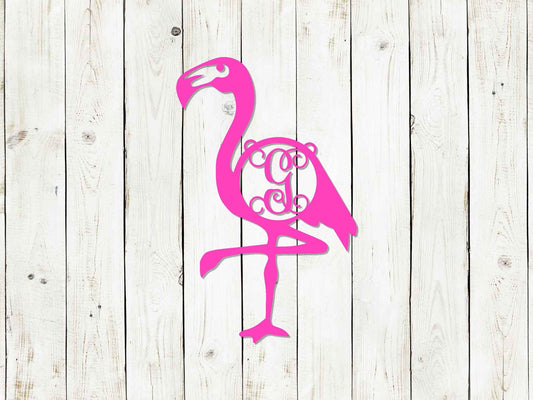 Flamingo Monogram Door Hanger, Flamingo, Door Hanger, Metal Art, Metal Sign, Front Porch, Summer, Spring, Mothers Day Gift, Summer Decor