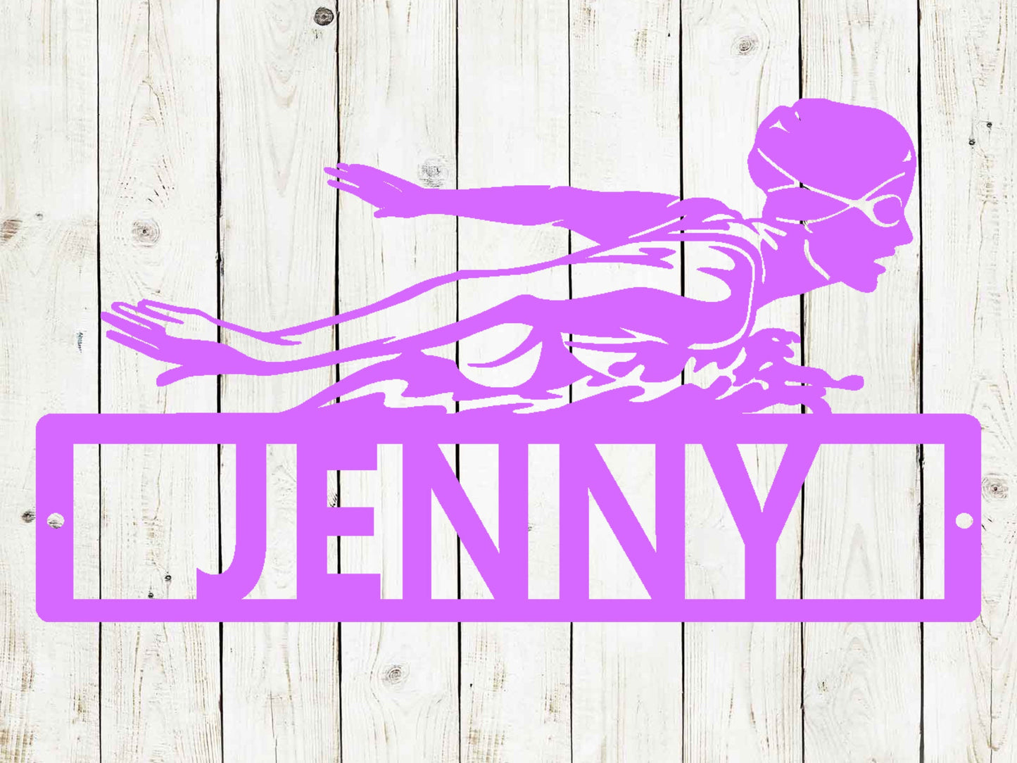 Swimming Female Custom Name Metal Sign, Kids Room Decor, Swimming, Swim Award, Swim Team, Butterfly, Freestyle, Swim, Swim Team, Swimmer