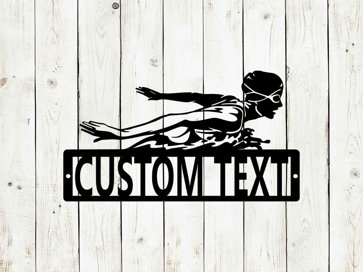 Swimming Female Custom Name Metal Sign, Kids Room Decor, Swimming, Swim Award, Swim Team, Butterfly, Freestyle, Swim, Swim Team, Swimmer