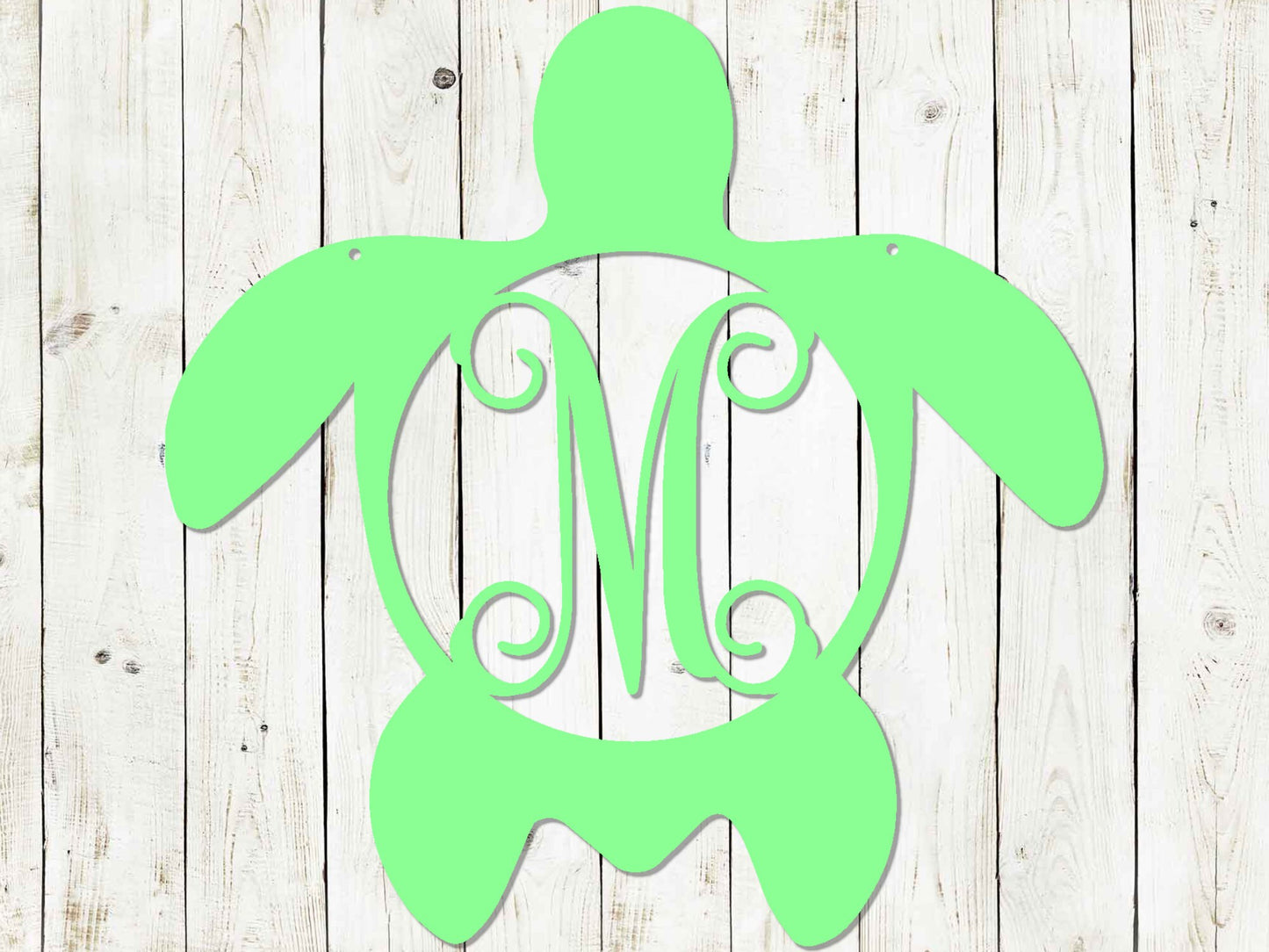 Sea Turtle Monogram Door Hanger, Door Monogram, Door Hanger, Metal Sign, Front Porch, Summer, Spring, Mothers Day Gift, Beach Decor