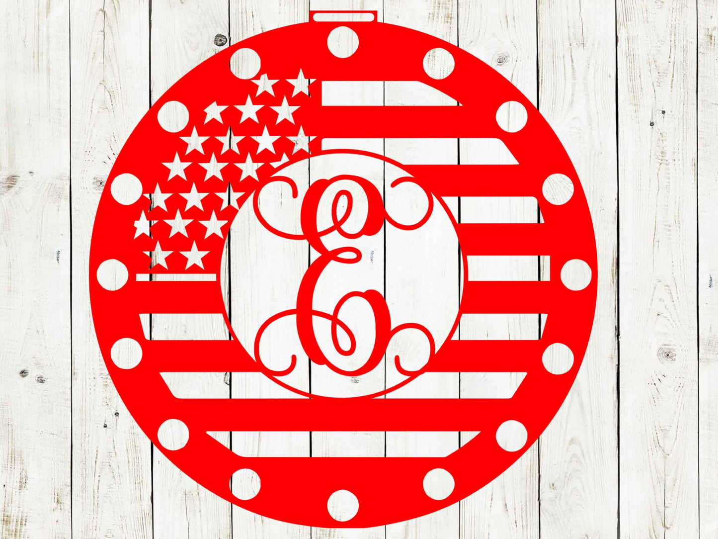 Patriotic Flag Monogram Door Hanger, Door Monogram, Door Hanger, Metal Sign, Front Porch, Summer,4th of July, Patriotic, USA Monogram