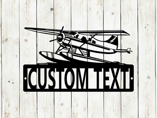 Airplane Custom Name Metal Sign, Float Plane, Lake Plane, Sea Base, Kids Room Decor, Home Decor, Pilot, Aviation, Aviation Sign, Aviator