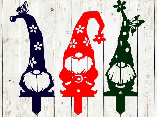 Garden Gnomes  Stakes, Garden Sign, Outdoor Sign, Garden Decor, Garden Art, Gardening, Gnome Garden, Garden Gnome, Gardener