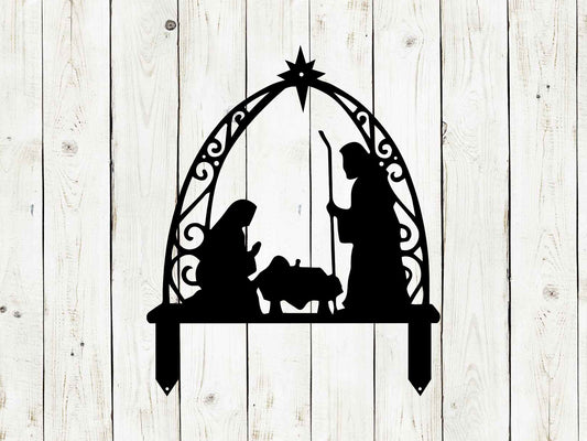 Ornate Nativity Metal Yard Sign, Nativity Set, Nativity Scene, Manger Scene, Outdoor Christmas Decor, Christmas Yard Decor, Christian Christmas