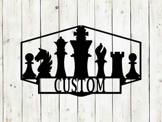 Chess Custom Name Metal Sign, Kids Room Decor, Chess Sign, Metal Chess Sign,  Metal Sign, Game Room, Chess Club, Chess Game