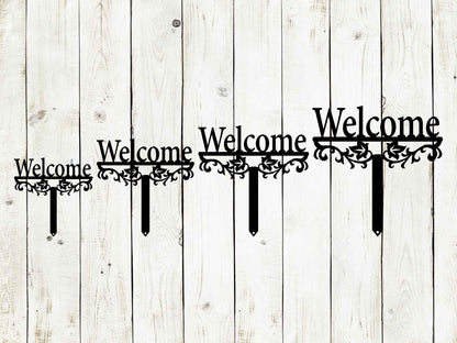 Welcome Yard Stake Metal Sign, Garden Stake, Garden Art, Metal Yard Art, Outdoor Sign, Metal Garden Sign, Outdoor patio, Mother’s Day