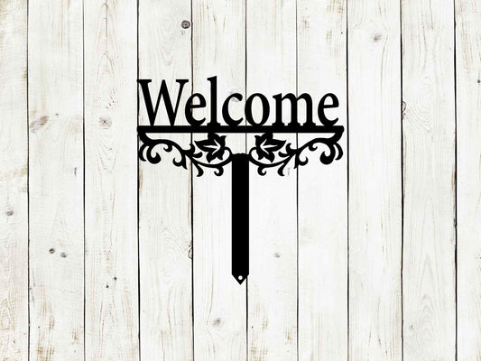 Welcome Yard Stake Metal Sign, Garden Stake, Garden Art, Metal Yard Art, Outdoor Sign, Metal Garden Sign, Outdoor patio, Mother’s Day