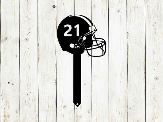 Football Helmet Custom Stake Metal Sign, Football, Football  Helmet Sign, Football Yard Sign, Football Number Sign, Football, Sports