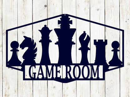Chess Custom Name Metal Sign, Kids Room Decor, Chess Sign, Metal Chess Sign,  Metal Sign, Game Room, Chess Club, Chess Game
