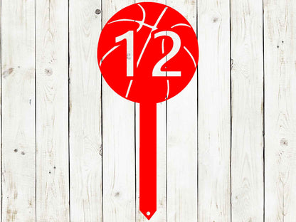 Basketball Custom Stake Metal Sign, Basketball, Basketball Sign, Basketball Yard Sign, Basketball Number Sign, Basketball, Hoops, Sports