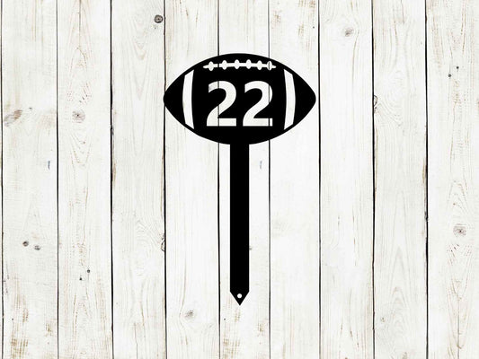 Football Custom Stake Metal Sign, Football, Football Sign, Football Yard Sign, Football Number Sign, Football, Sports