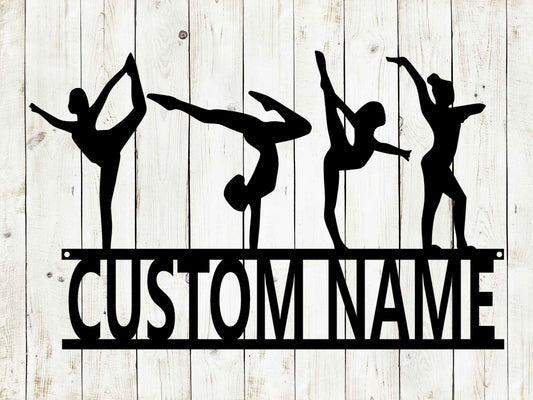Gymnastics Custom Monogram Name Metal Sign, Gymnastics, Gymnastics Sign, Metal Sign, Custom Metal Sign, Birthday, Gymnast