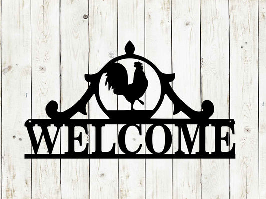 Welcome Rooster Metal Sign, Metal Wall Art, Metal Signs, Home Decor, Farmhouse Decor, Gift Ideas, Custom