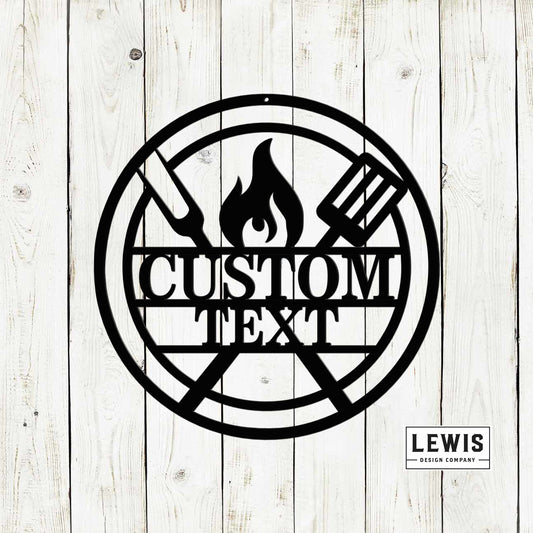 Grill Custom Metal Sign, Personalized Grill Sign, Backyard grill, Porch, Barbeque, BBQ, Outdoor Kitchen, Outdoor patio, Father’s Day