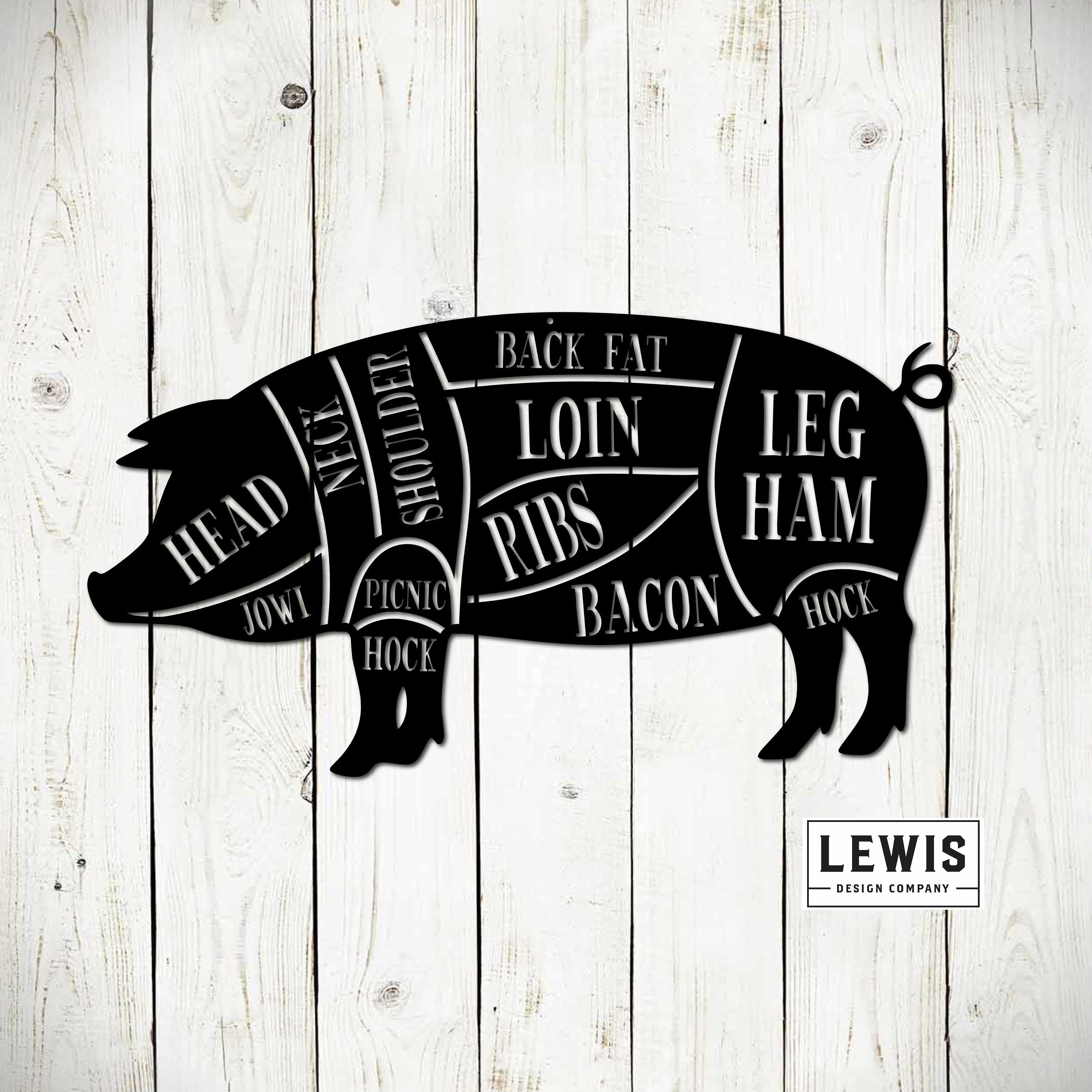 Pork Ribs Sign Pig Pork BBQ Metal Sign – Lewis Design Company