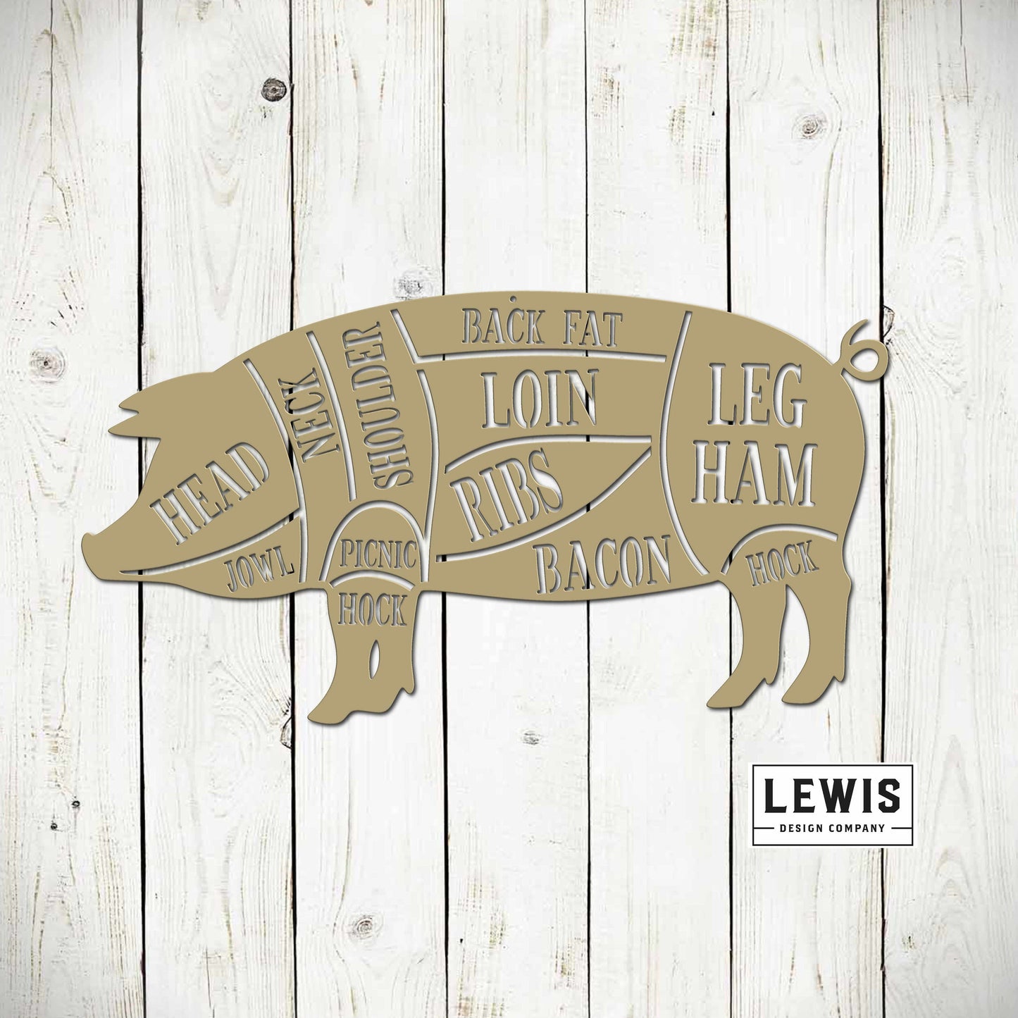 Pig Pork BBQ Metal Sign, Cuts of Meat Pig Sign, Smoker, Grilling, BBQ, Barbeque