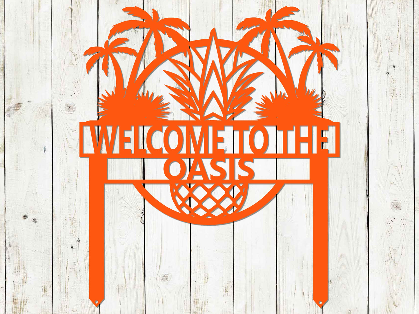 Custom Tropical Garden Sign, Garden Sign, Beach House, Garden Stake, Custom Beach Sign, Metal Yard Art, Outdoor Sign, Beach House Sign