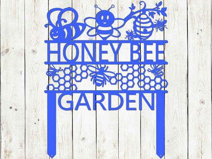 Custom Honey Bee Garden Sign, Personalized Garden Sign, Garden Stake, Honey Bee, Mother’s Day, Metal Garden Sign, Bee Farm, Father's Day