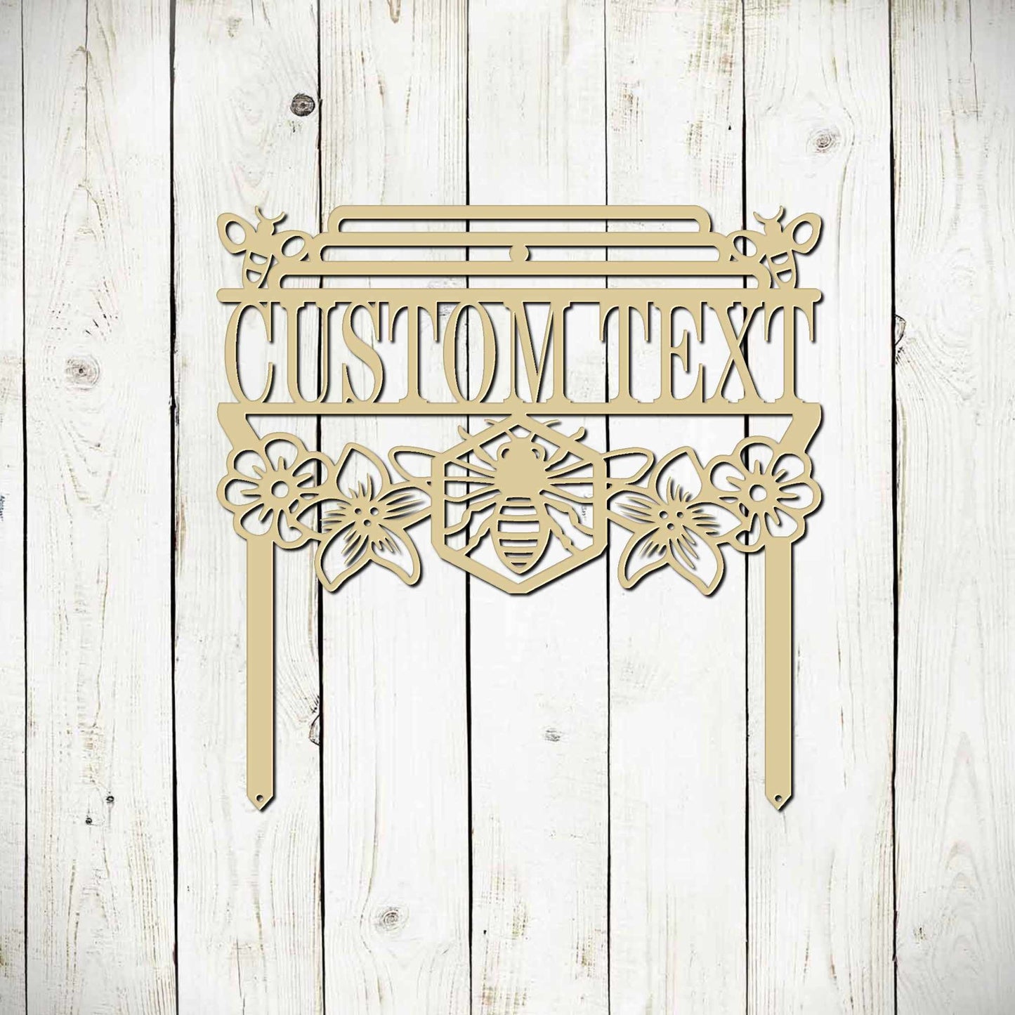 Custom Bee Garden Metal Stake, Personalized Garden Sign, Garden, Garden Art, Metal Yard Art, Outdoor Sign, Metal Garden Sign, Honeybee Sign