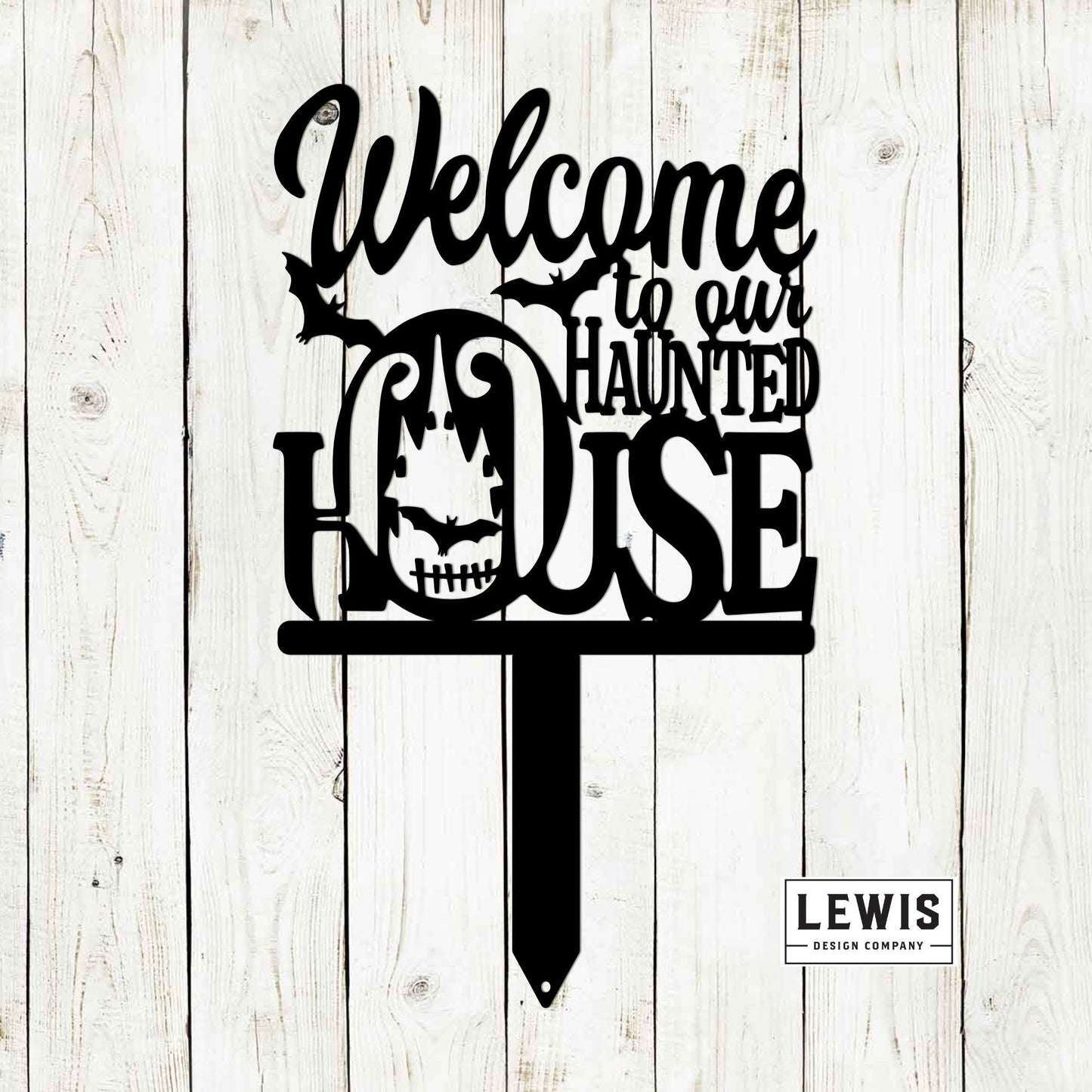 Welcome to our Haunted House Metal Stakes, Metal Powder Coated Outdoor Halloween Decoration, Halloween Decoration, Haunted House Decoration