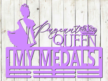 Beauty Pageant Custom Name Medal Hanger Monogram, 12 Rungs for medals & Ribbons, Medal Display, Personalized Pageant Medal Hanger, Pageant