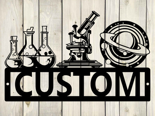 Science Custom Name Metal Sign, Classroom Custom Sign, Personalized Classroom Display, Science Class, Science Fair, Classroom Decor