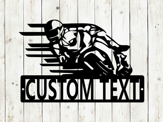 Motorcycle Racing Custom Name Metal Sign, Motorcycle, Moto GP Sign, Motorcyclist, Fathers Day, Mothers Day, Dad, Birthday, Custom Metal