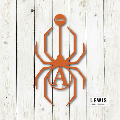 Spider Monogram Door Hanger, Halloween Decor, Fall Decor, Halloween Sign, Metal Art, Halloween Wreath