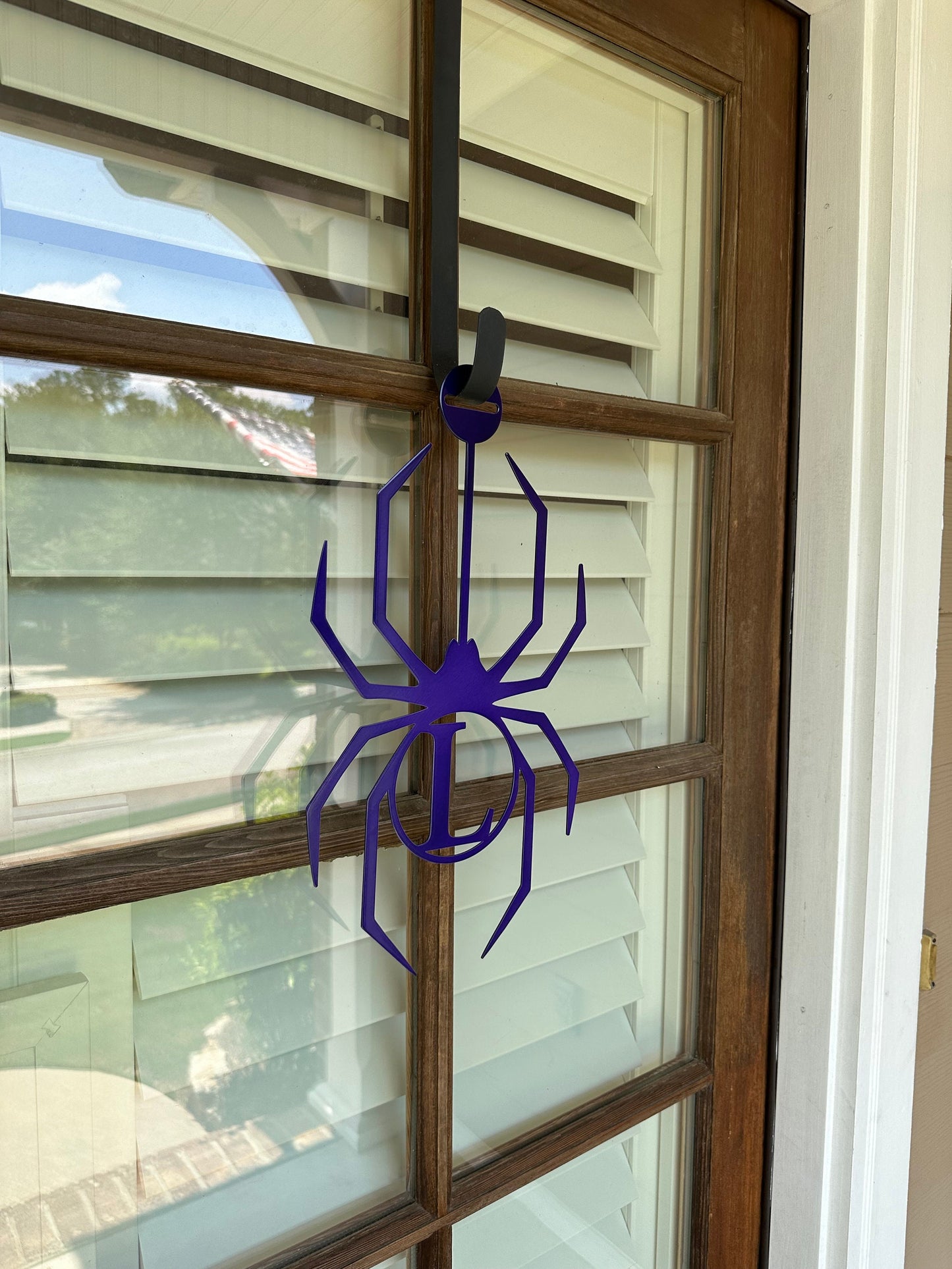 Spider Monogram Door Hanger, Halloween Decor, Fall Decor, Halloween Sign, Metal Art, Halloween Wreath