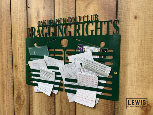 Golf Scorecard Display With Clubs Custom Name Metal Sign - Scorecard/Medal Display, Golf Club Decor, Golfer Gift, Scorecard, Leaderboard