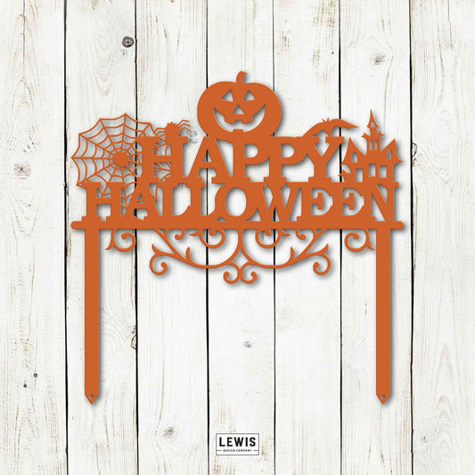 Happy Halloween Metal Yard Stake, Halloween Decor, Fall Decor, Halloween Sign, Metal Art