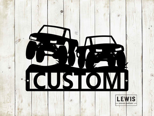 Racing Trucks Custom Name Metal Sign - Kids Room Decor, House Decor, Kids Gift, Metal Sign, Truck Gift, Race Truck, Truck Sign