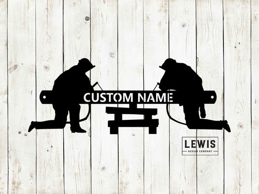 Pipeline/Welding Custom Name Metal Sign - Garage Decor, Shop Decor, Welding, Fabrication, Metal Sign, Welding Gift, Metalworking