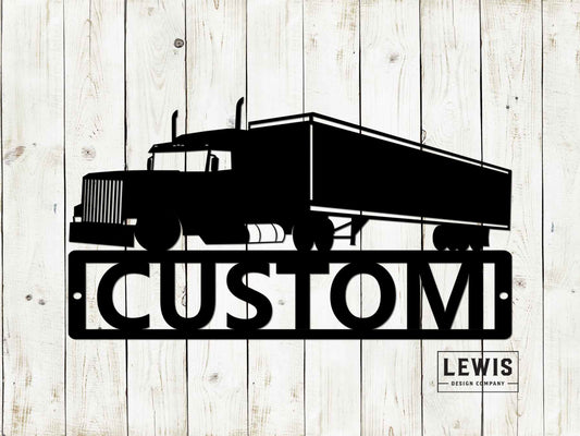 Truck Driver Custom Name Metal Sign - Garage Decor, Shop Decor, House Decor, Trucker Gift, Metal Sign, Semi Truck, Trucker, 18 Wheeler