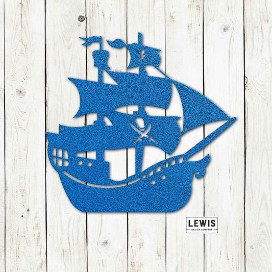 Pirate Ship Wall Decoration, Metal Powder Coated Pirate Ship Sign